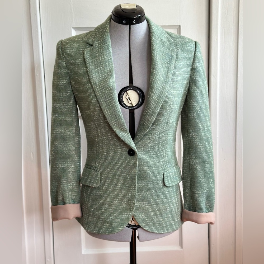 Green Knit Anthropologie Blazer